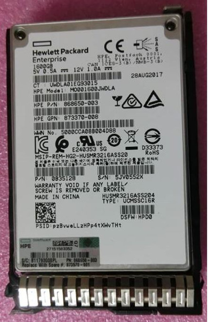 SPS-DRV SSD 1.6TB SFF SAS MU SC DS - 873570-001