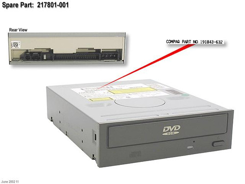 SPS-DRV;DVD-ROM;16X;CBN - 217801-001