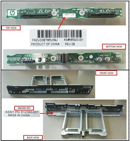 SPS-BD SAS BCKPLN W BEZEL 620 - 610097-001