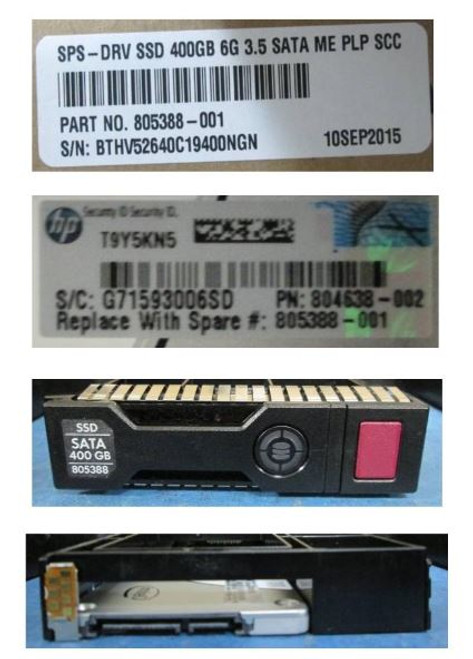 SPS-DRV SSD 400GB 6G 3.5 SATA ME PLP SCC - 805388-001