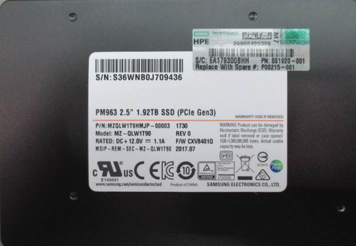SPS-DRV SSD 1.92TB sff NVMe RI - P00215-001