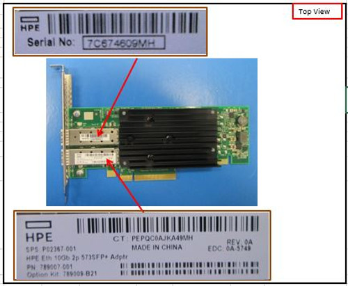 SPS-PCA NIC Gen3 2p 10GbE SFP SFN8522+ - P02367-001