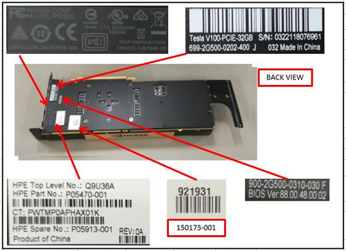 SPS-PCA; HPE NVIDIA Tesla V100 PCIe 32GB - P05913-001