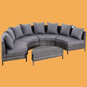 EVRE model: 9 Seat Marylin Corner Sofa & Dining Rattan