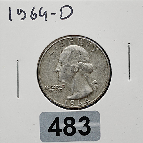 1964-D WASHINGTON QUARTER — 90% SILVER