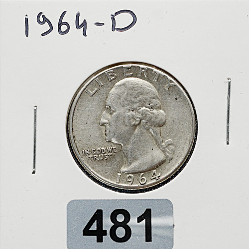 1964-D WASHINGTON QUARTER — 90% SILVER