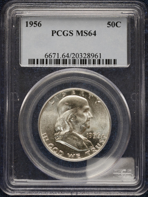 1956 Franklin Half Dollar — PCGS MS64 - Nice Luster