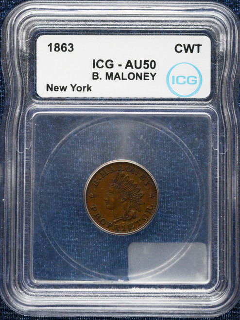 1863 Civil War Token — ICG AU50