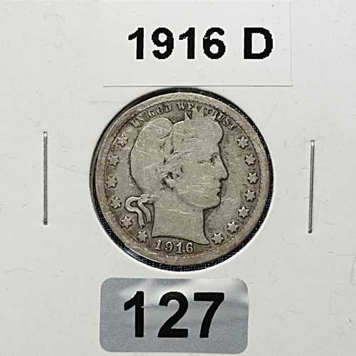 1916-D Barber Quarter — Good (G)
