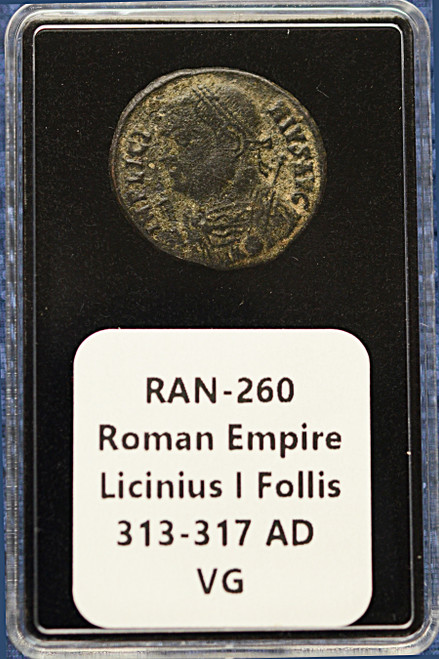 Roman Empire Licinius I Follis – 313–317 AD – Very Good (VG)