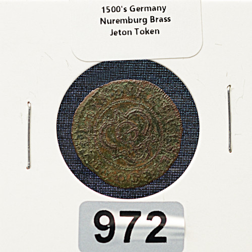 1500s Germany – Nuremberg Jeton / Rechenpfennig Token