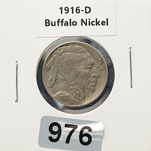 1916-D US Buffalo Nickel – Semi-Key Date Denver Mint  XF