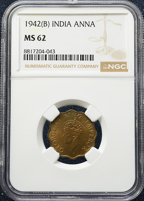 1942(B) India Anna – NGC MS62