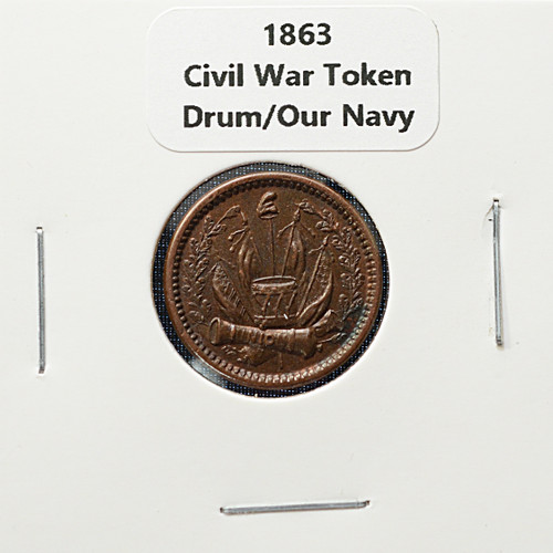 1863 “Our Navy” Civil War Token — Drums & Flags