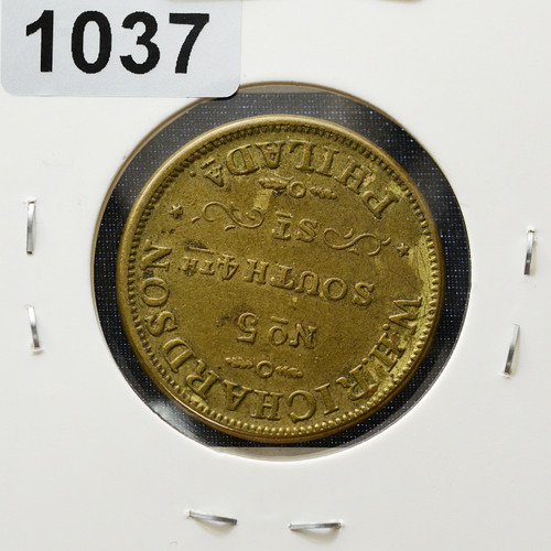 1850s W.H. Richardson Merchant Token – Philadelphia, Pennsylvania – R-6 Rare 417kpb HTT