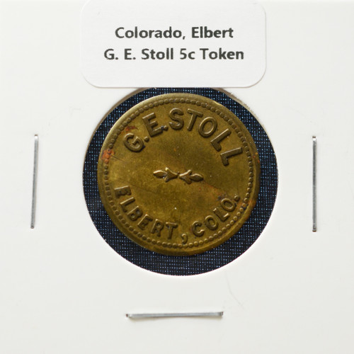 G.E. Stoll – Elbert, Colorado 5 Cent Trade Token – XF