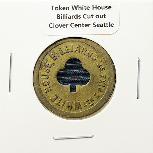 White House Billiards Cut-Out Clover Center Token – Seattle