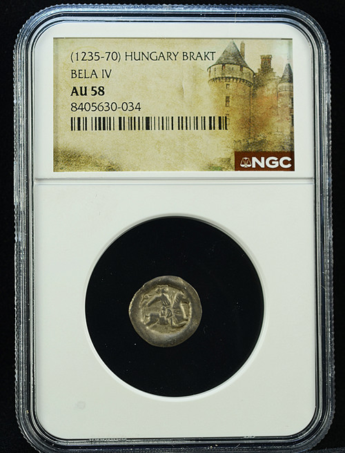 1235–1270 Hungary – King Béla IV Silver Bracteate – NGC AU58