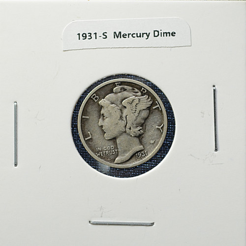 1931-S MERCURY DIME – 90% SILVER – LOW MINTAGE!