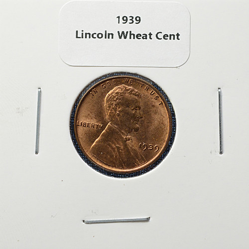 1939 Lincoln Wheat Cent Penny RED XF | Vintage U.S. Wheat Penny | Collectible Coin