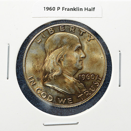 1960-P FRANKLIN HALF DOLLAR – UNCIRCULATED – ATTRACTIVE TONING