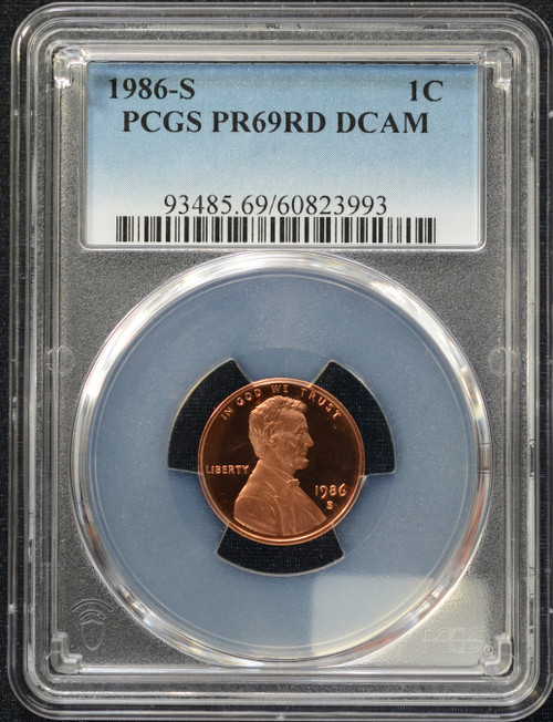 1986-S Lincoln Cent – PR69DCAM RD