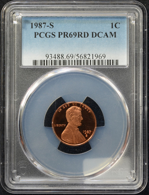 1987-S Lincoln Cent – PR69DCAM RD