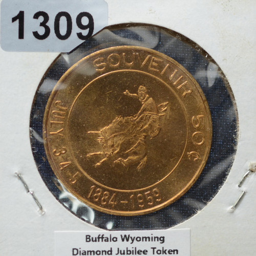 1959 Buffalo, Wyoming Diamond Jubilee Token – XF