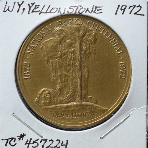 1972 U.S. National Parks Centennial – Old Faithful Medal – XF