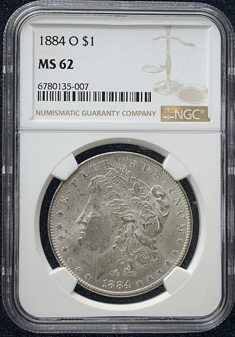 1884-O U.S. Morgan Silver Dollar – NGC MS62 - NICE LUSTER