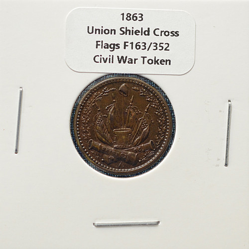 1863 Union Shield Cross Flags F-163/352 Civil War Token