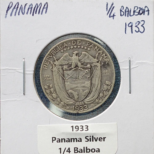 Panama Silver 1/4 Balboa 1933 – Vintage Panama Coin