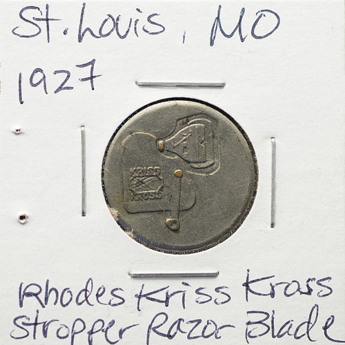 1927 Kriss Krose Stopper Advertising Token – Razor Blade