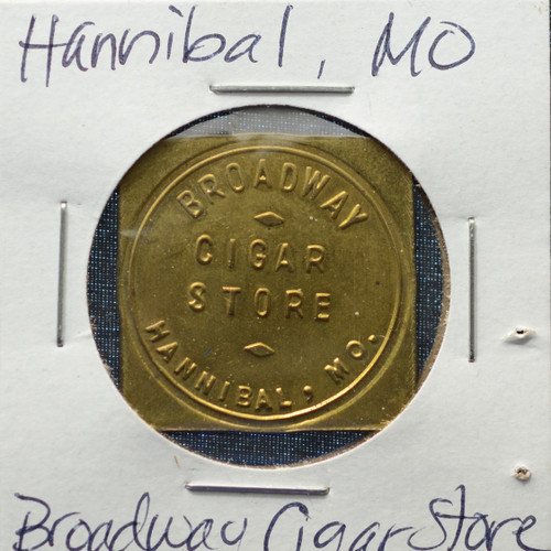 1900–1920 Broadway Cigar Store – Hannibal, Missouri – 25¢ Trade Token