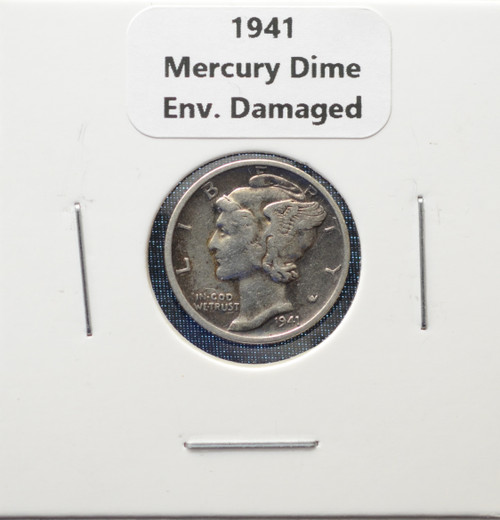 1941 Mercury Dime – Environmental Damage