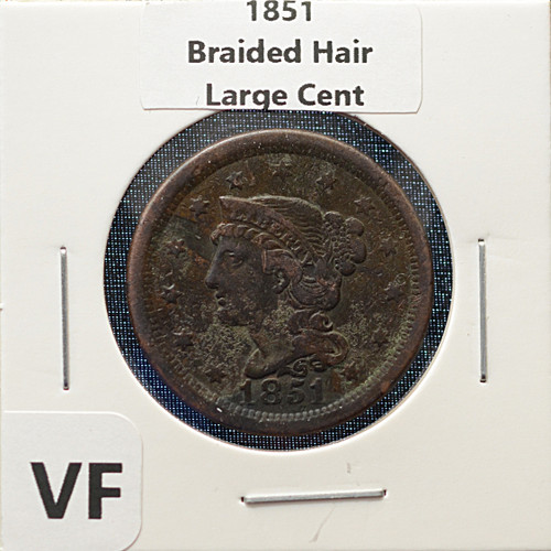 1851 Braided Hair Large Cent – VF