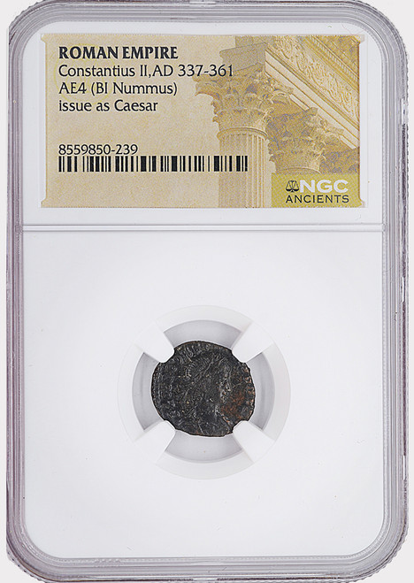 Roman Empire – Constantius II AE4 (Billon Nummus) Constantius II as Caesar • AD 337–361 • Constantinian Dynasty