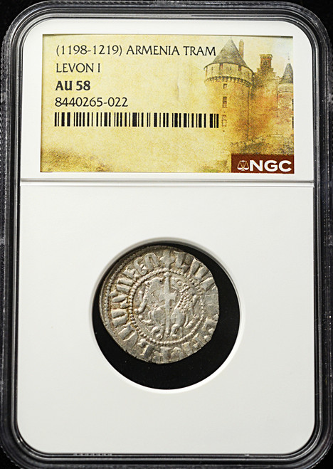 1198-1219 Armenia (Cilician Armenia) – Silver Tram – King Levon I – PCGS AU58