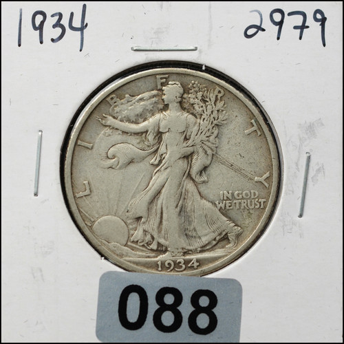 1934 Walking Liberty Half Dollar – 90% Silver – Ungraded Coin
