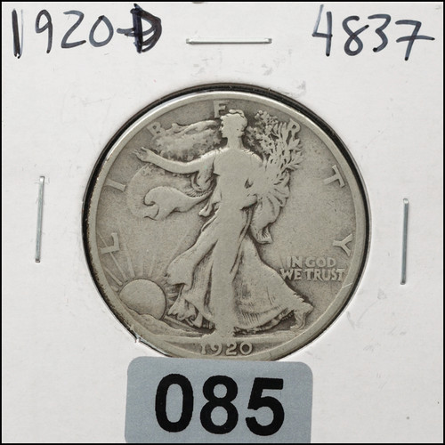 1920-D Walking Liberty Half Dollar – 90% Silver – Ungraded Coin