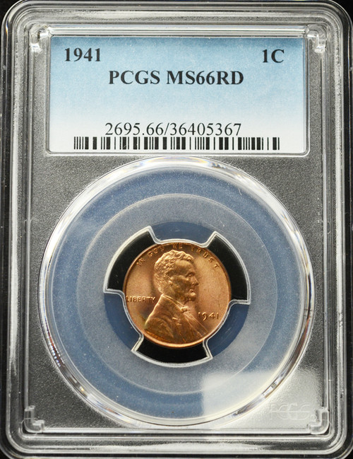 1941 Lincoln Wheat Cent – PCGS MS66RD – Red Uncirculated