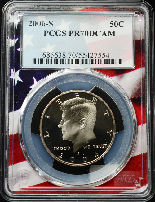 2006-S PCGS PR70DCAM Kennedy Half Dollar (Flag Label)