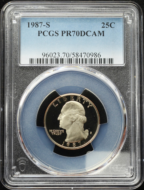 1987-S Washington Quarter — PCGS PR70DCAM