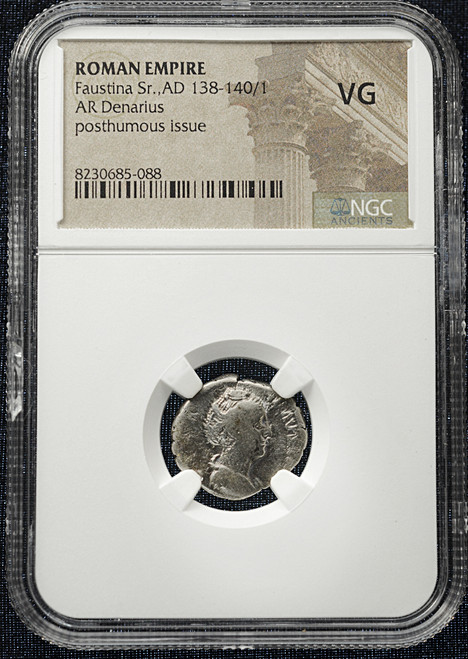 Faustina Sr. AR Denarius (AD 138-140/1, VG, Posthumous)