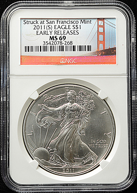 2011(S) American Silver Eagle – Early Releases – NGC MS69