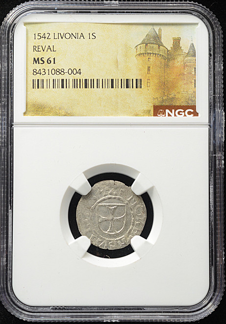 542 Livonia Reval 1 Schilling – NGC MS 61