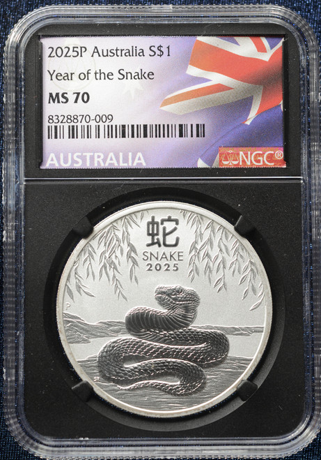 2025-P Australia $1 Year of the Snake – NGC MS 70 Top Pop