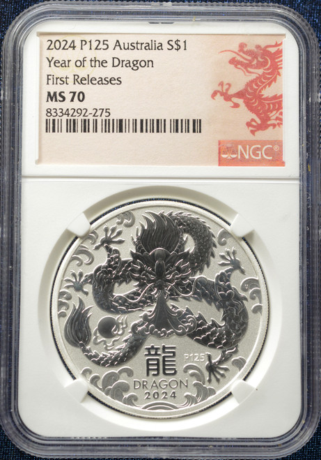 2024-P Australia $1 Year of the Dragon – NGC MS 70 First Releases