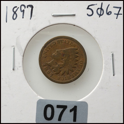 1887 Indian Head Cent – Worn Condition