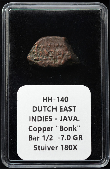 Dutch East Indies – Java Copper Bonk – ½ Stuiver KM-180 Type – c. Late 18th/Early 19th Century